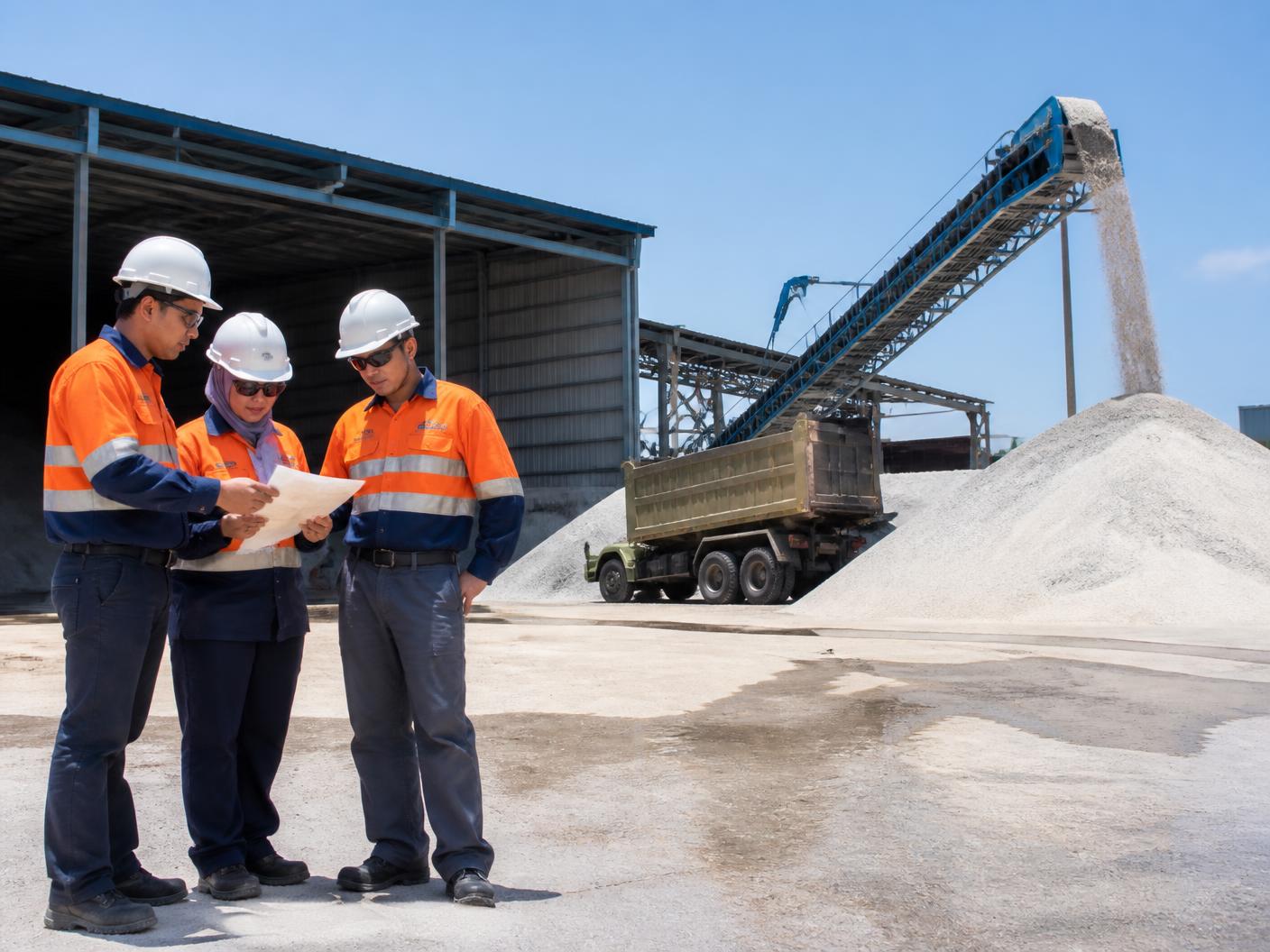 Tim PT QTA meninjau kegiatan supply pasir silika
